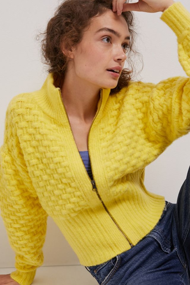 Maeve Buttercup Textured Knit Jacket #3