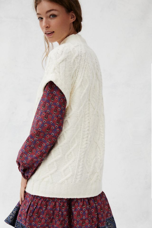 Maeve Cybil Cable-Knit Sweater Vest #1