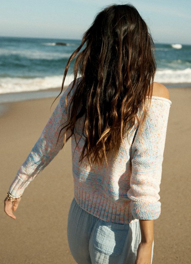Palm Tree Boat-Neck Sweater #2