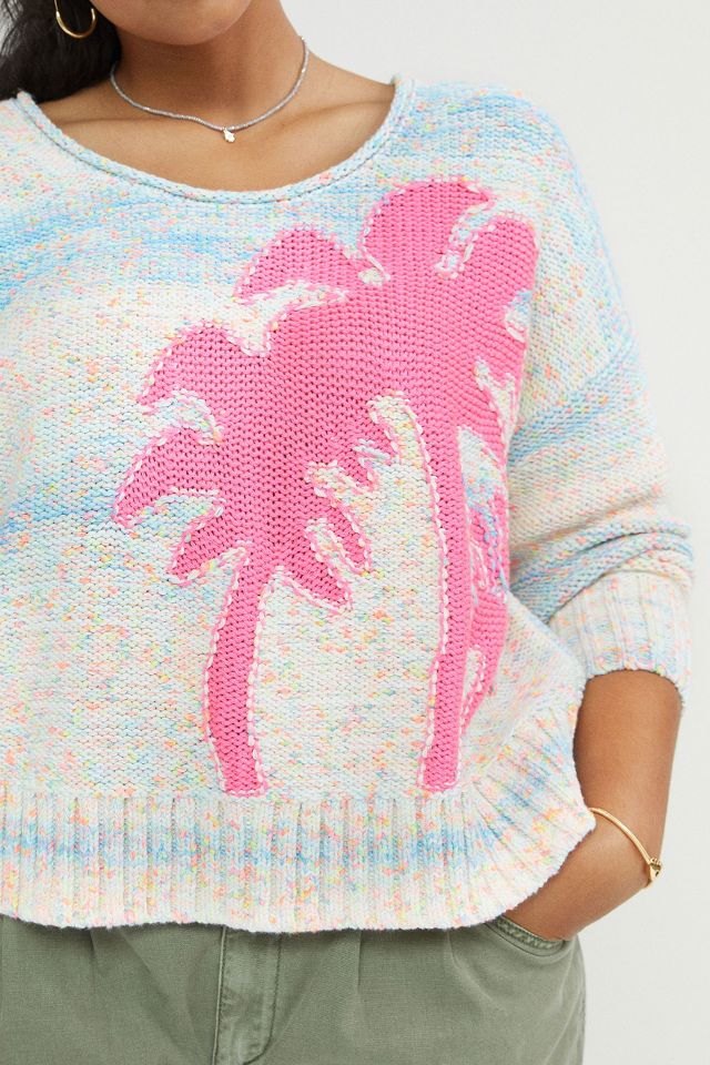 Anthropologie newest Palm Tree Boat Neck Sweater