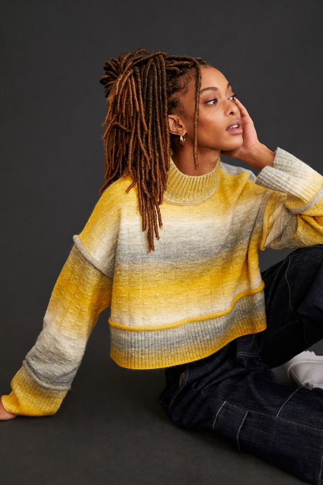 Pilcro Cropped Mock-Neck Sweater #1