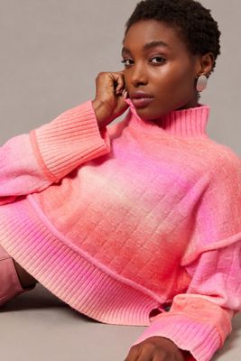 Pilcro Cropped Mock-Neck Sweater