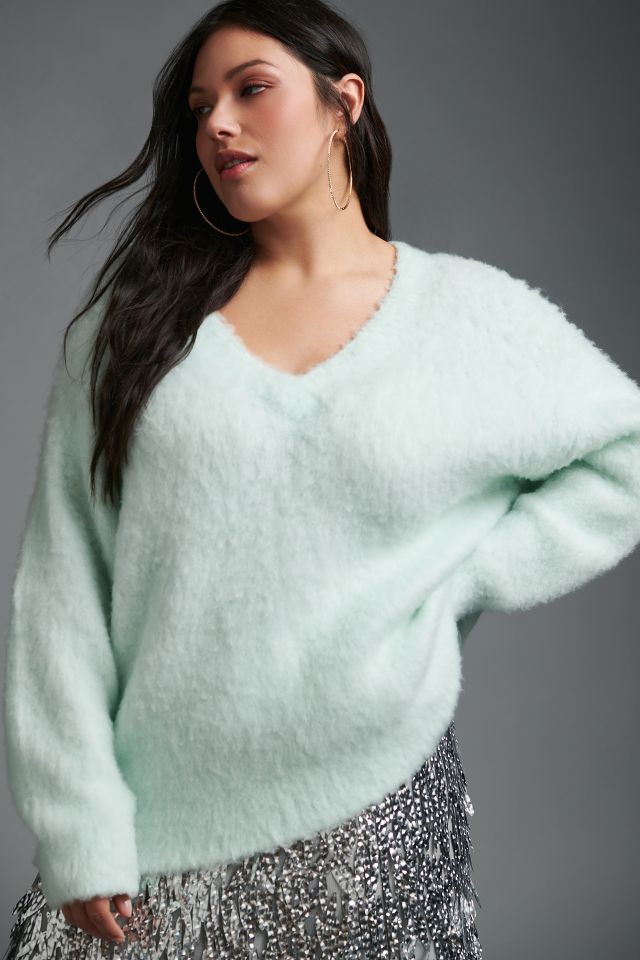 Maeve Plush V-Neck Sweater  Anthropologie Japan - Women's