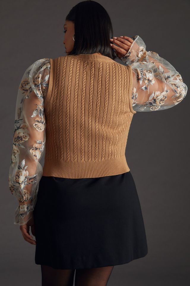 Maeve Contrast-Sleeve Sweater #5