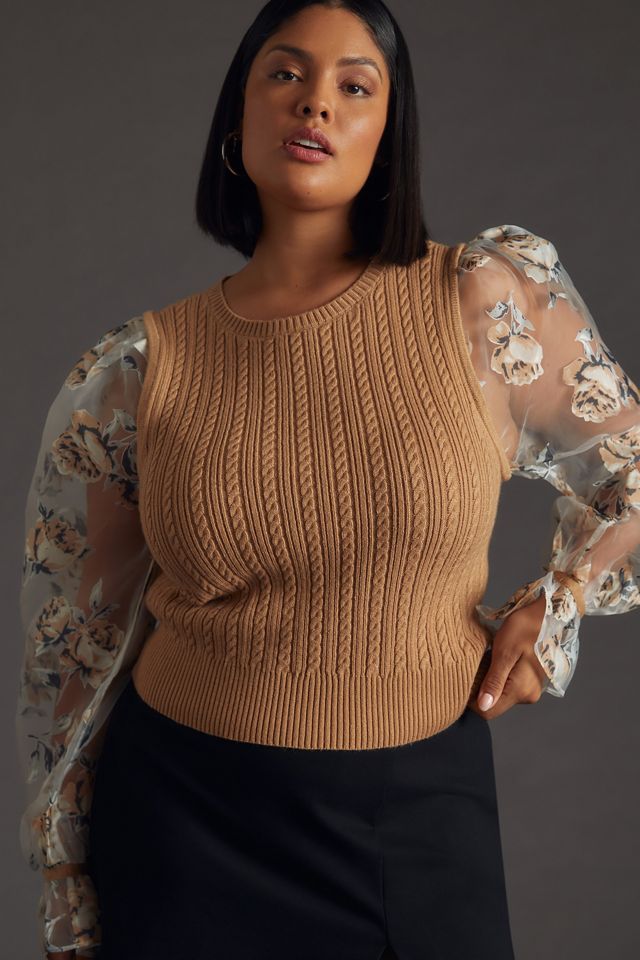 Maeve Contrast-Sleeve Sweater #8