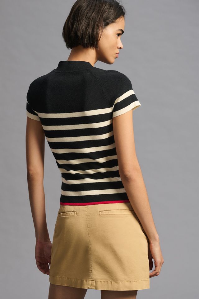 Maeve Mock-Neck Sweater Tee #2