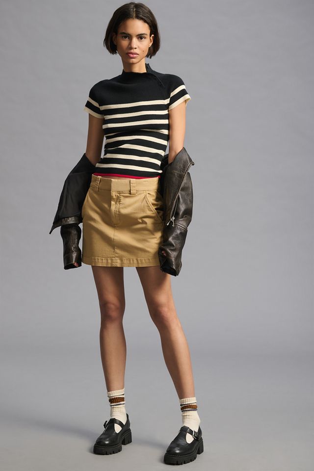 Maeve Mock-Neck Sweater Tee #4