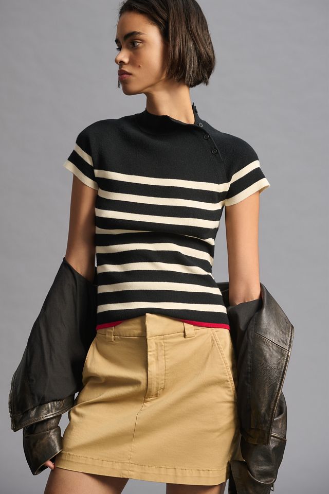 Maeve Mock-Neck Sweater Tee #1