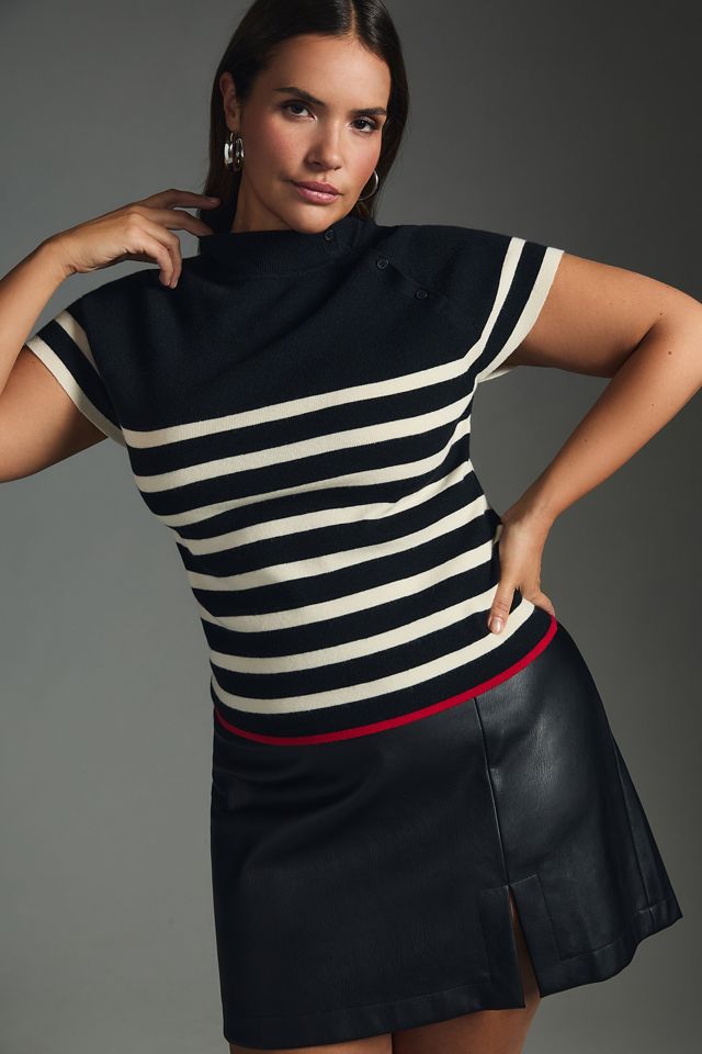 Maeve Mock-Neck Sweater Tee #6