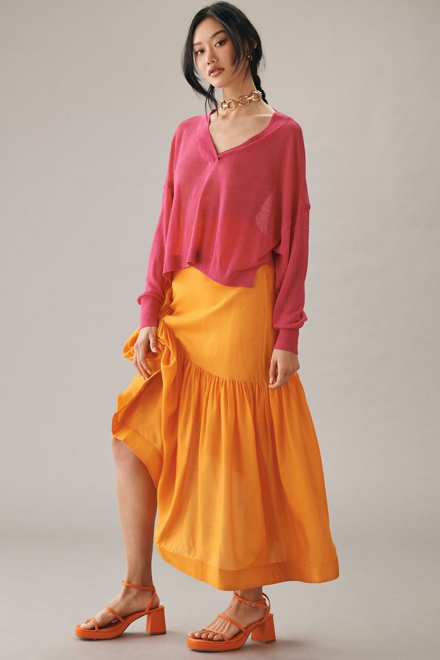 Maeve Sheer V-Neck Sweater #1