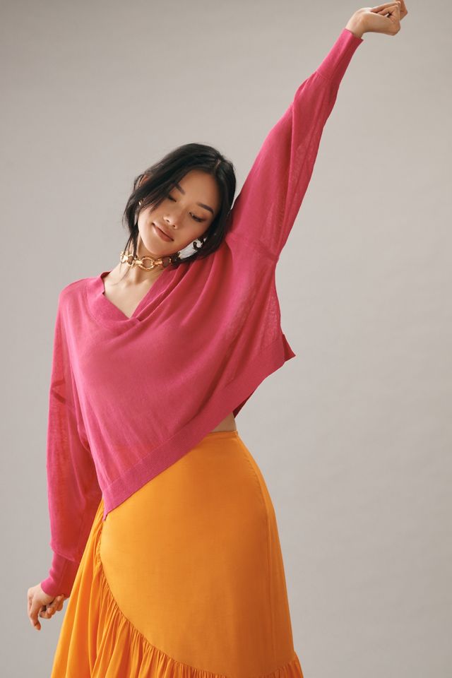 Maeve Sheer V-Neck Sweater