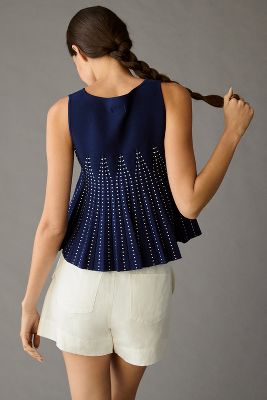 Maeve Structured Swing Sweater Tank In Blue