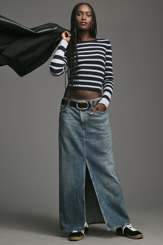 Maeve Long-Sleeve Shrunken Crewneck Sweater #3