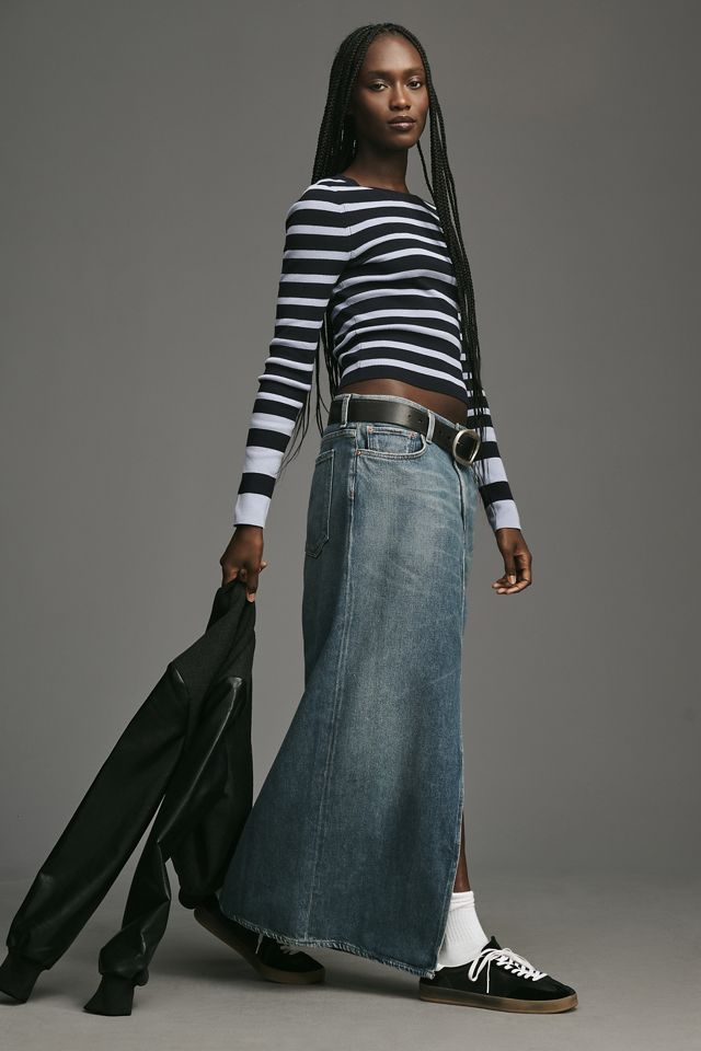 Maeve Long-Sleeve Shrunken Crewneck Sweater #6