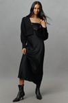 Pilcro Faux-Leather Short-Sleeve Ruched Midi Shirt Dress