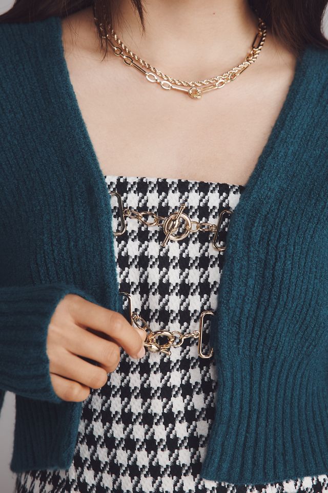 By Anthropologie Rhea Hardware Crop Cardigan Sweater #1