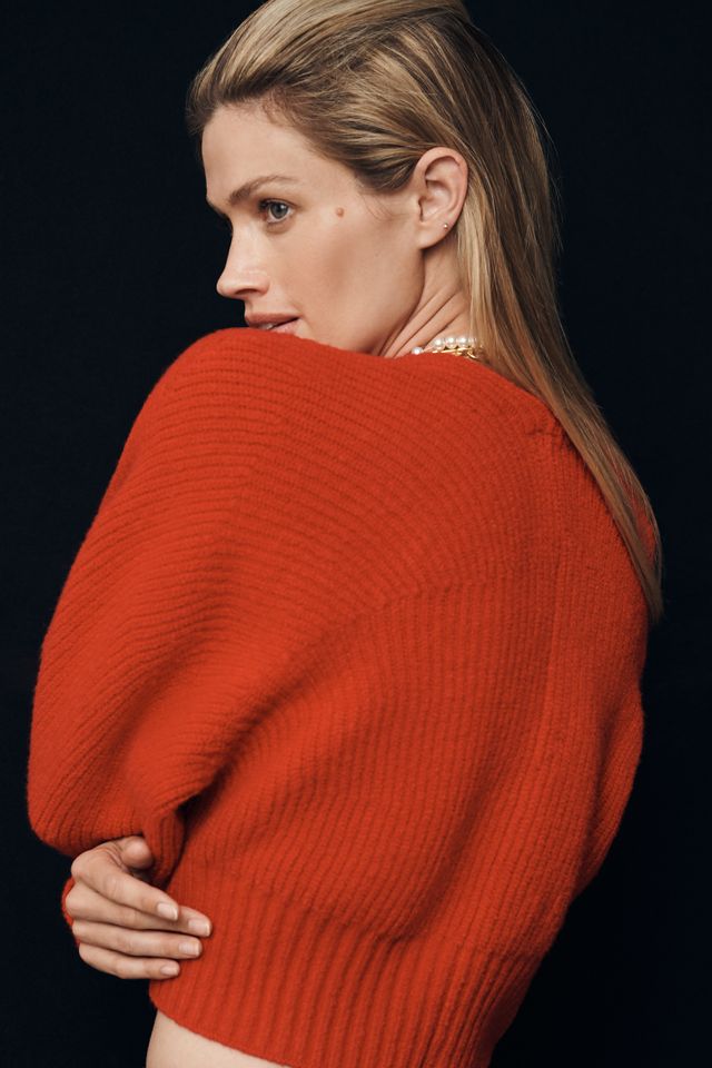 By Anthropologie Rhea Bow-Front Crop Cardigan Sweater