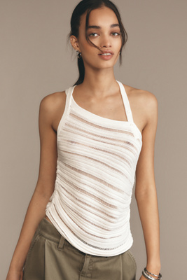 By Anthropologie Asymmetrical Sweater Tank Top In White
