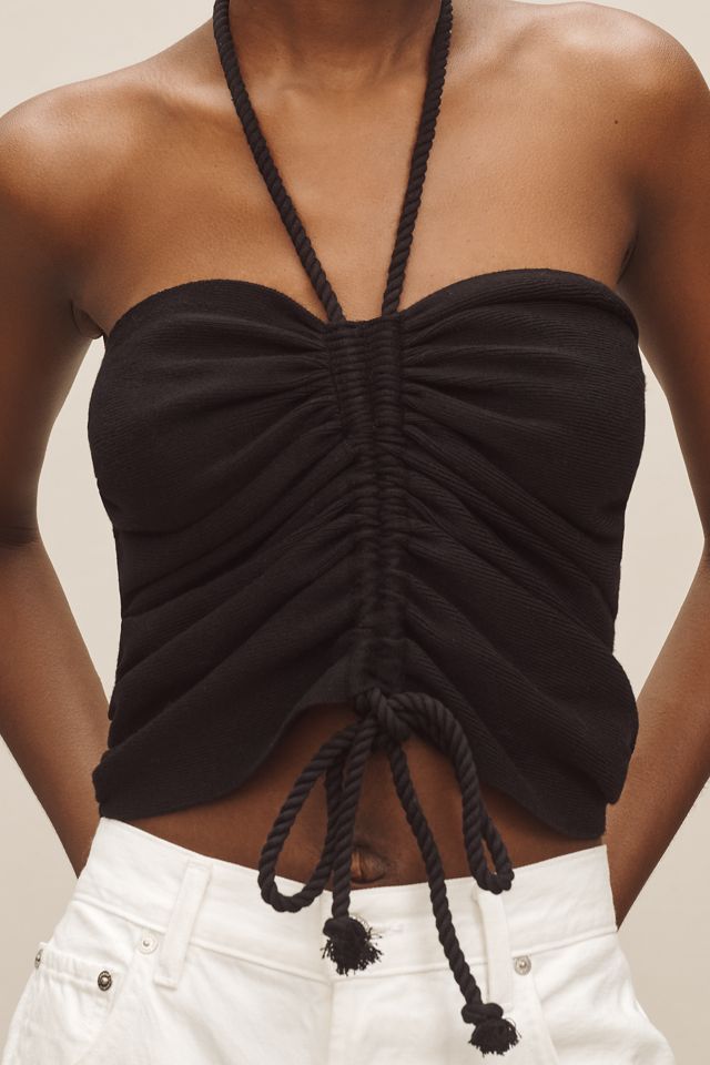 By Anthropologie Drawcord Halter Sweater Tank #3