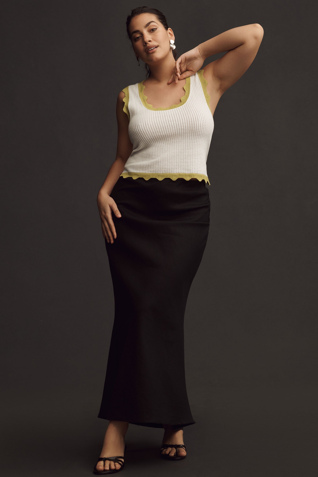 Maeve Crop Scallop Sweater Tank