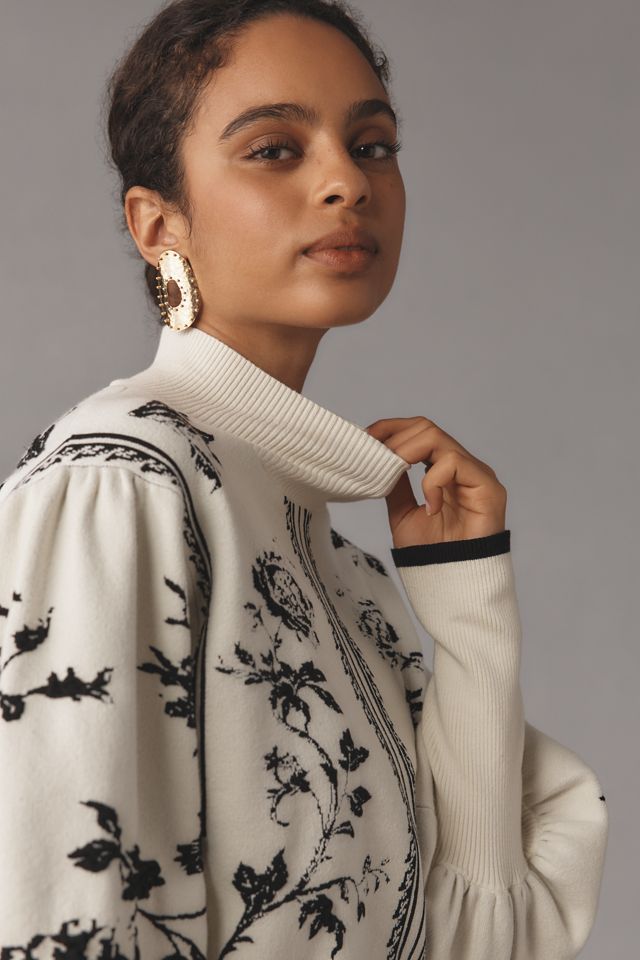By Anthropologie Balloon-Sleeve Turtleneck Sweater #1