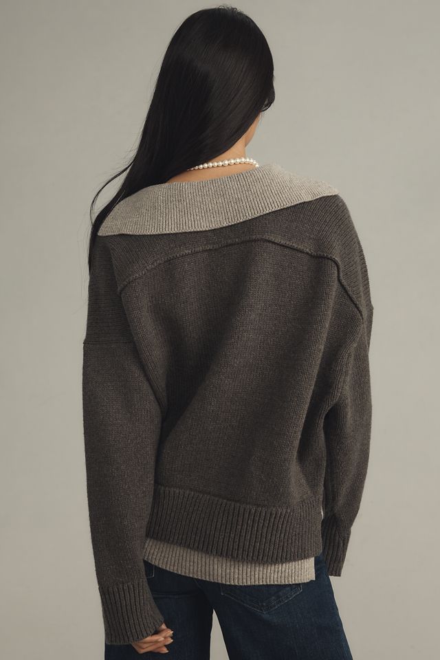Maeve Layered Polo Sweater #1