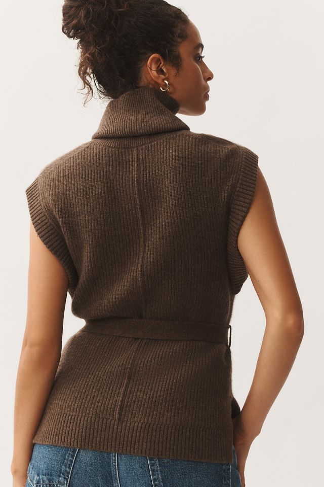 Dark Pecan Turtleneck Sweater Vest main image 1