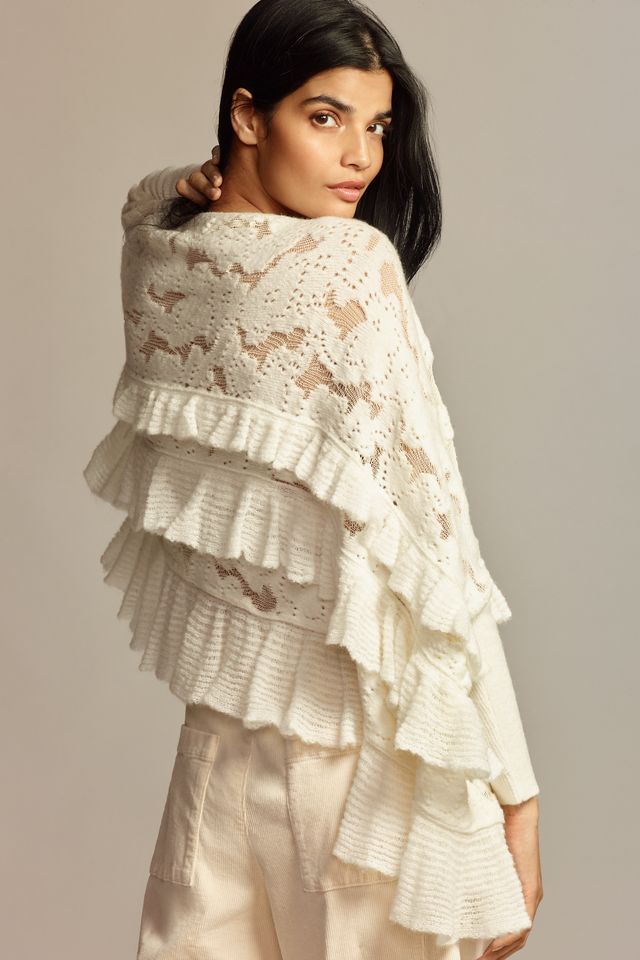 By Anthropologie Oversized Ruffle Sweater #2