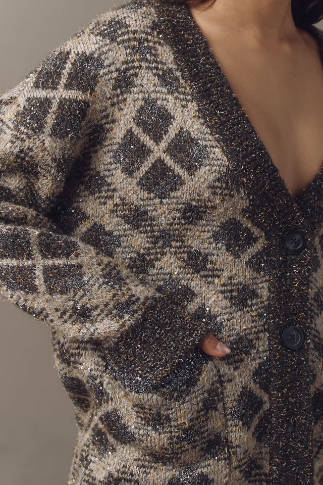 Maeve Sparkle V-Neck Cardigan Sweater #4