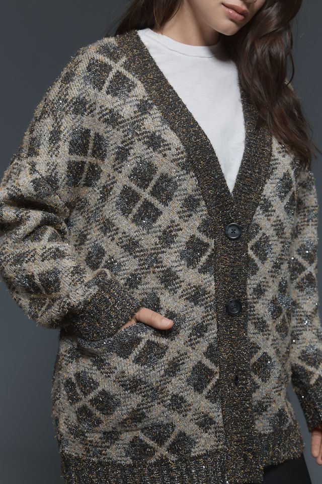 Maeve Sparkle V-Neck Cardigan Sweater #6