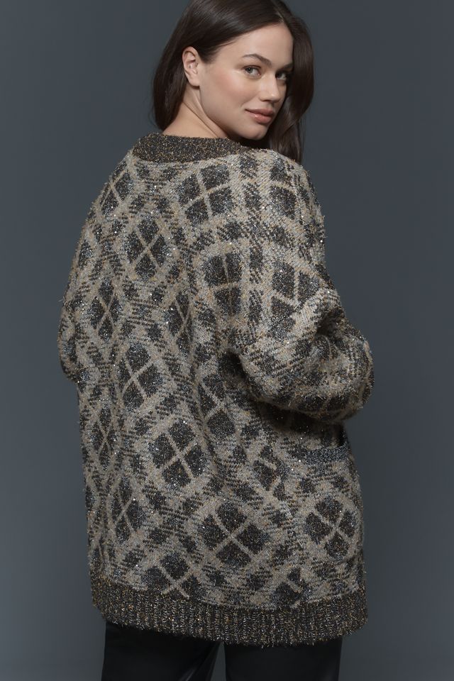 Maeve Sparkle V-Neck Cardigan Sweater #7