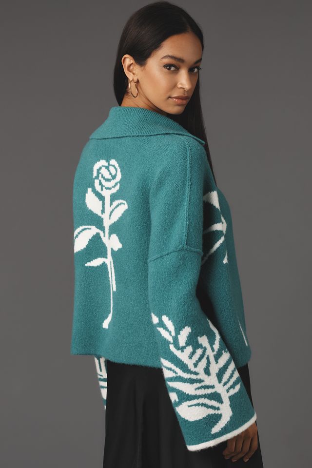By Anthropologie Boxy Cardigan Sweater #1