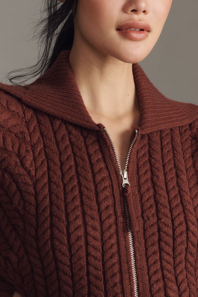 Maeve Hourglass Two-Way Zipper Ribbed Collared Sweater #3