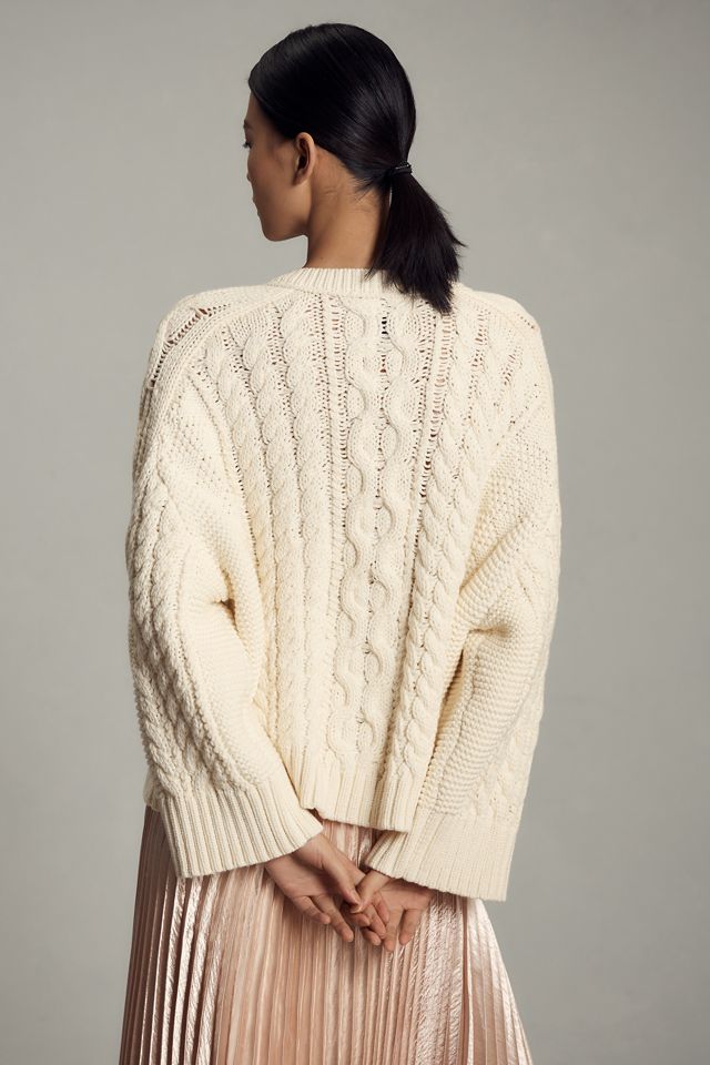 Maeve Wide-Sleeve Cable-Knit Sweater | Anthropologie