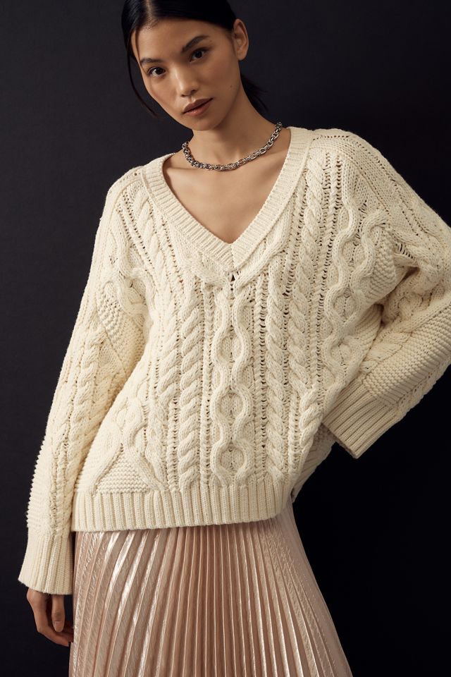 ニット/セーター arts&amp;science Epaulet sleeve sweater Derek Lam 10 Crosby Vernon Wool Cashmere Twofer Sweater