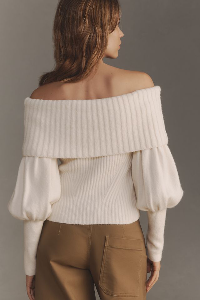Le Jumper Tessa à Épaules Dénudées et Manches Bouffantes #1