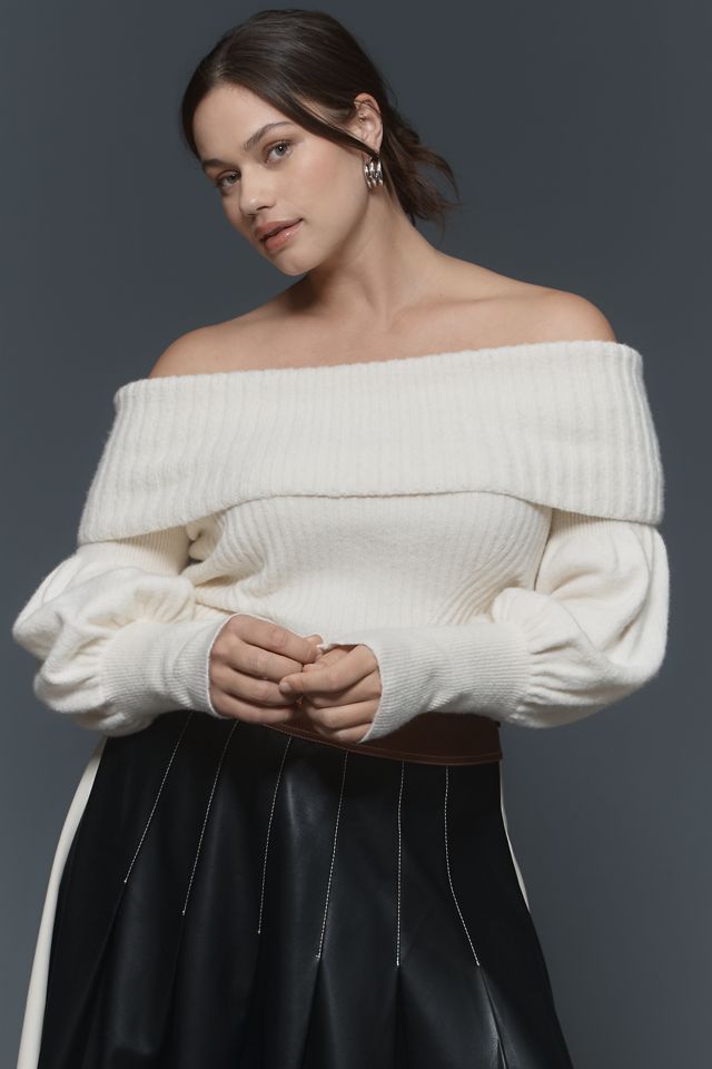 Le Jumper Tessa à Épaules Dénudées et Manches Bouffantes #4