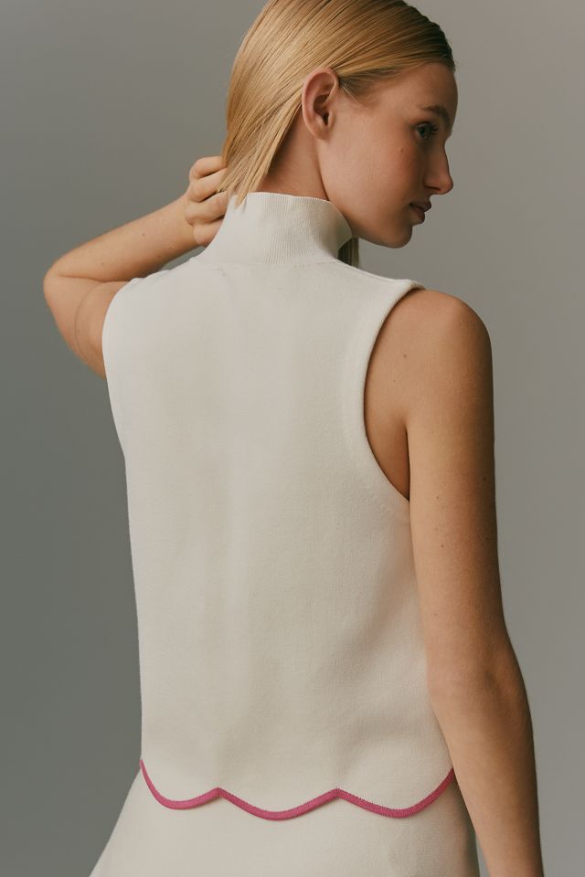 Maeve Scalloped Turtleneck Sweater Tank Top #1