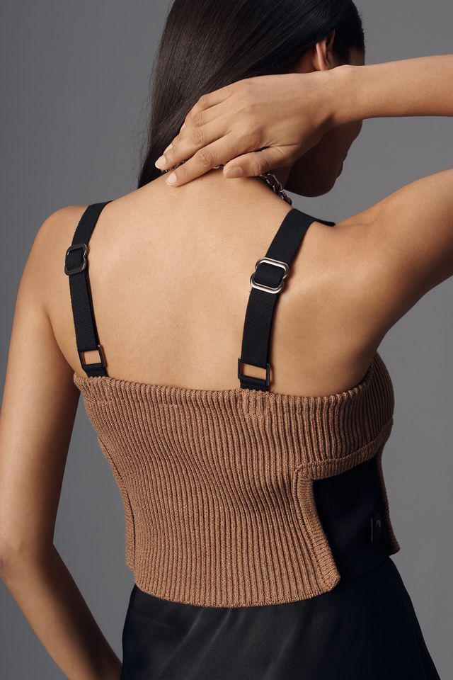 By Anthropologie Ribbed Sweater Utility Tank Top #1