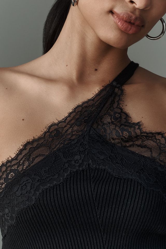 By Anthropologie Asymmetric Lace Sweater Tank #1