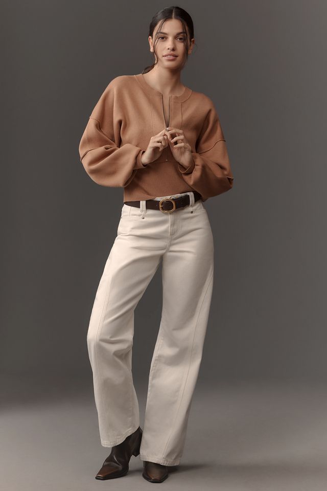 By Anthropologie Half-Zip Wide-Sleeve Sweater #3