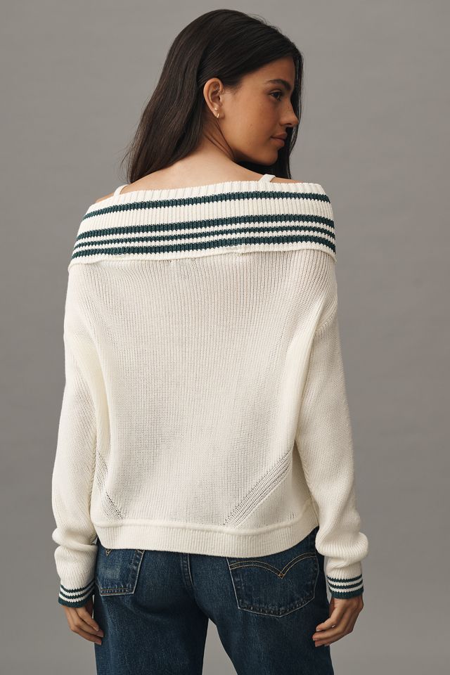 Maeve Off-The-Shoulder V-Boatneck Sweater #2