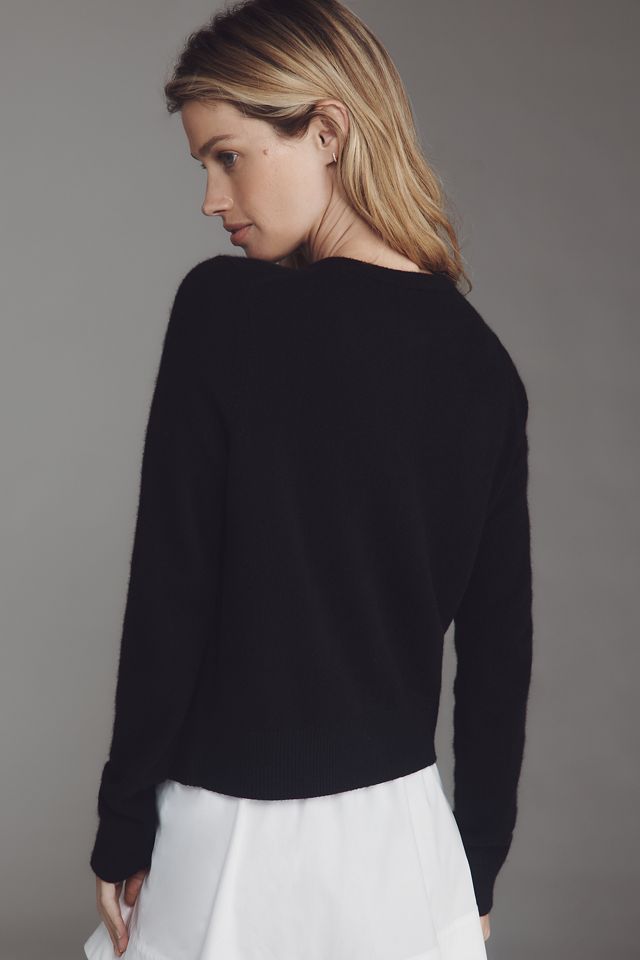 By Anthropologie Cashmere Crew-Neck Cardigan Sweater