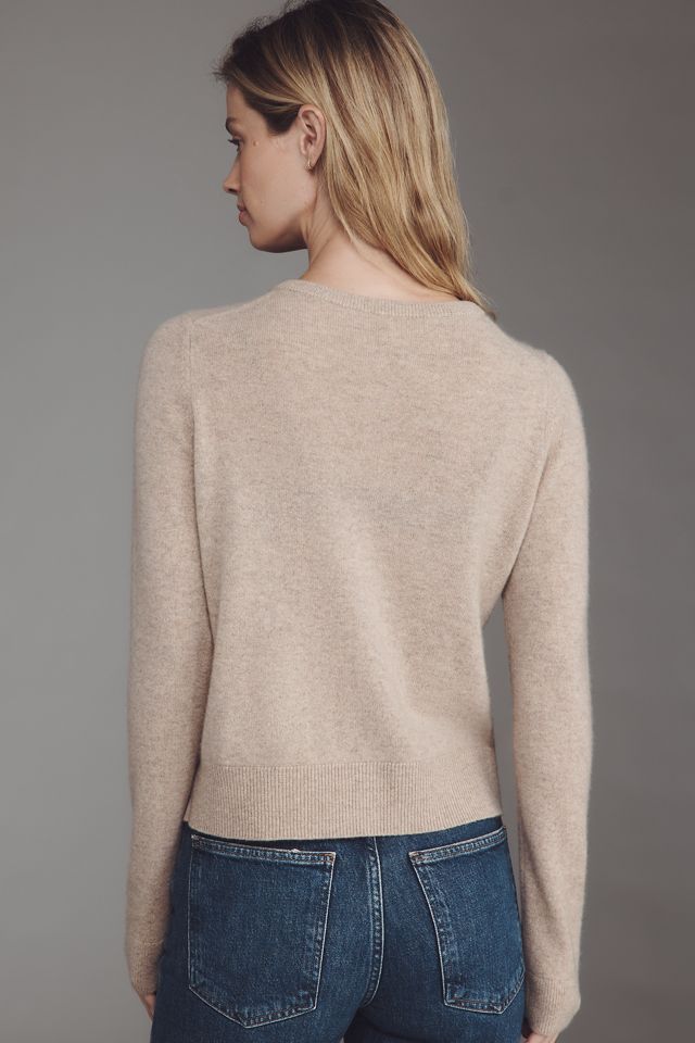 By Anthropologie Cashmere Crew-Neck Cardigan Sweater