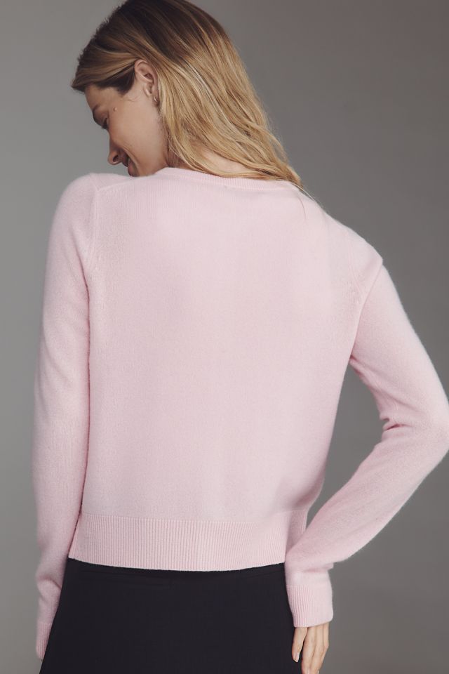 The Ainsley Ruffle-Collar Cardigan Sweater by Self Contrast: Short-Sleeve Edition