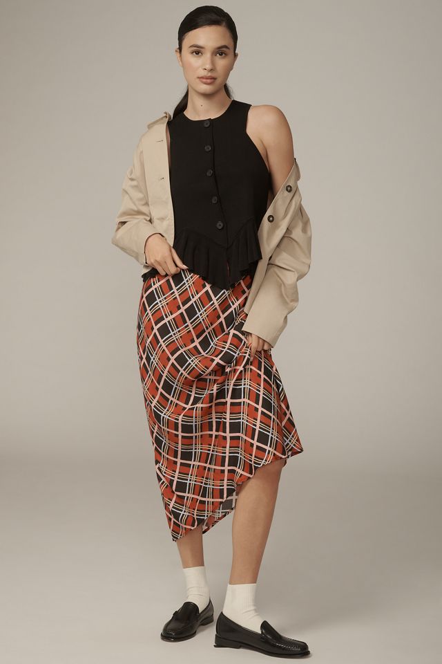 Maeve Chevron Ruffle-Hem Cardigan Sweater Tank #2