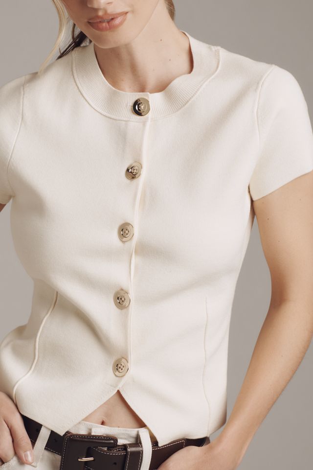 Maeve Crew-Neck Split-Hem Cardigan #3