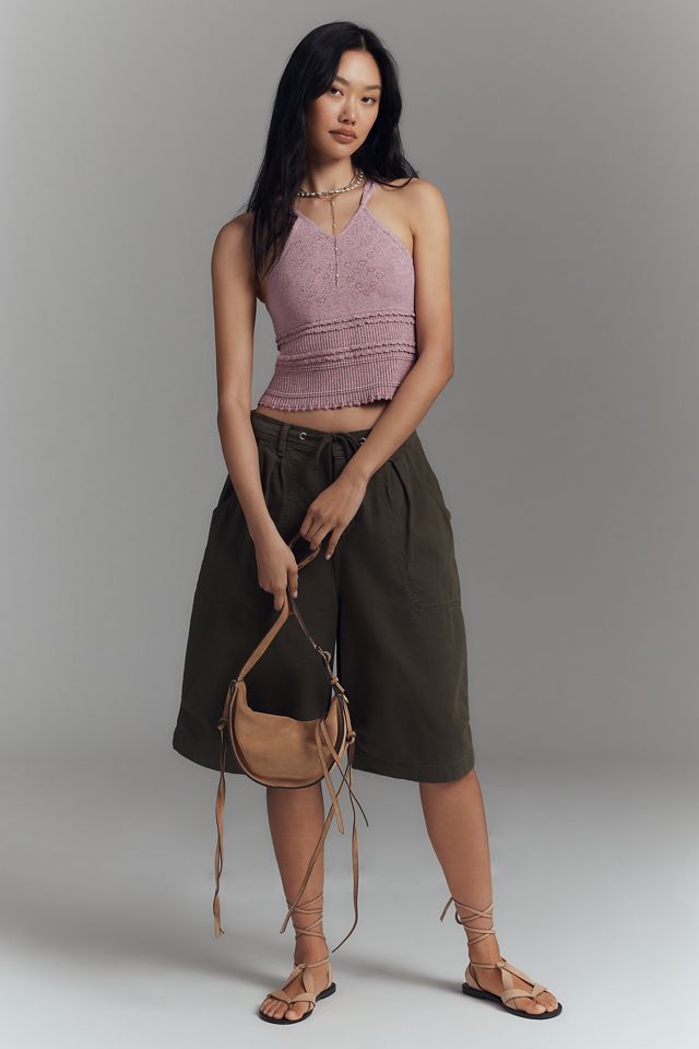 By Anthropologie Knit V-Neck Linen Blend Tank Top
