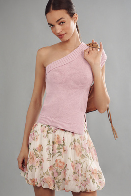 Shop Maeve One-shoulder Sweater Tank Top In Purple