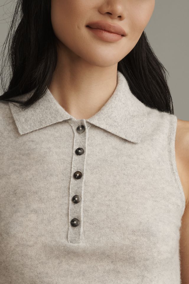 Pilcro Cashmere Blend Polo Sweater Tank #4